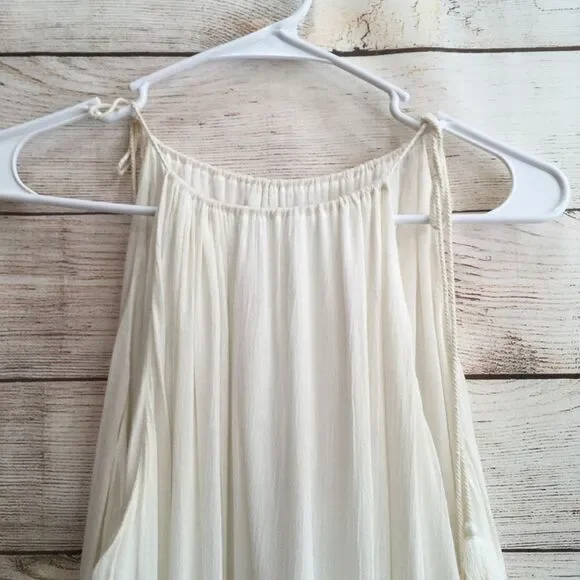 ALICE + OLIVIA DANNA DRESS WITH TIE SHOULDERS AND COTTON CROCHET DETAILS - Picture 4 of 8